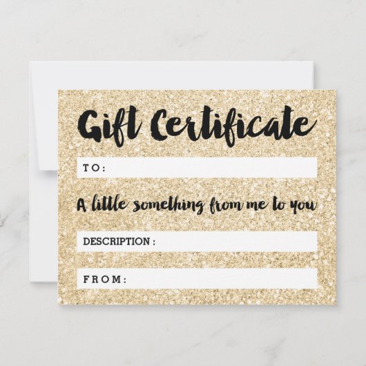 Gift Certificate gold Glitzer Funkennagel Skript (Rückseite)