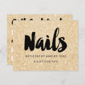 Gift Certificate gold Glitzer Funkennagel Skript (Vorne/Hinten)