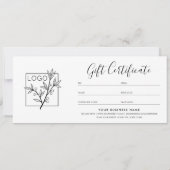 Gift Certificate Logo Script Minimalist Black (Rückseite)