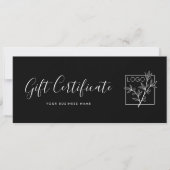 Gift Certificate Logo Script Minimalist Black (Vorderseite)