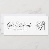 Gift Certificate Logo Script Minimalist White (Vorderseite)