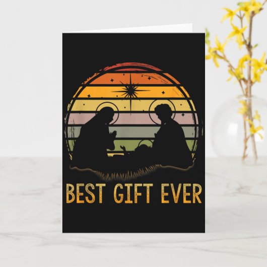 -gift Ever Christmas Cool Jesus Nativity Scene Chr Karte (Gelbe Blume)