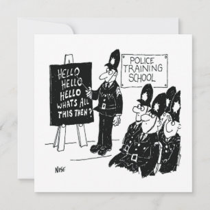 Gift for a UK Policeman - Police College Cartoon Feiertagskarte