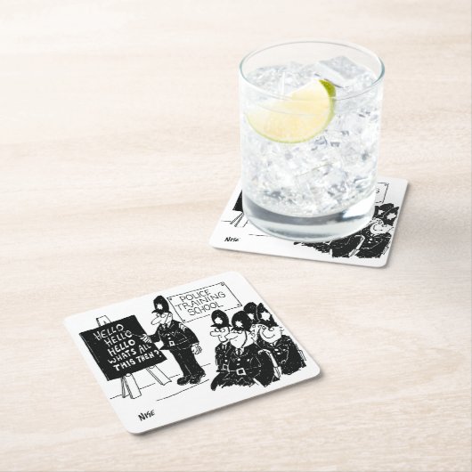 Gift for a UK Policeman - Police College Cartoon Rechteckiger Pappuntersetzer (Vor Ort)