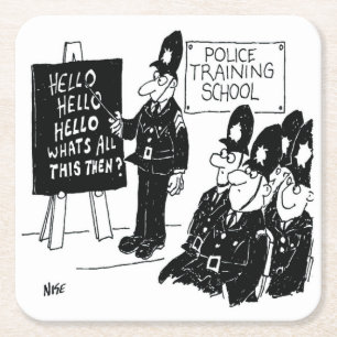 Gift for a UK Policeman - Police College Cartoon Rechteckiger Pappuntersetzer