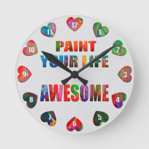 Gift for Artists / Painters / Crafters Runde Wanduhr