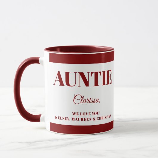 Gift for Auntie with  Names Coffee Tasse (Links)