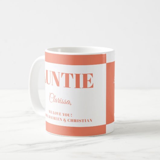 Gift for Auntie with  Names  Kaffeetasse (Vorderseite Links)