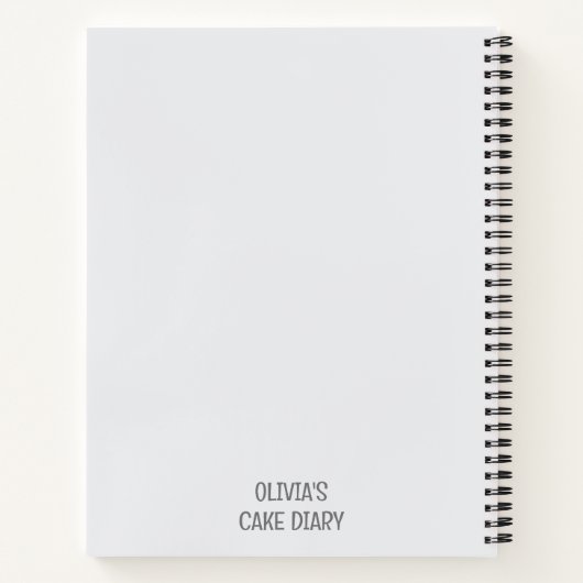 Gift for bakers, customizable recipe journal notizblock (Rückseite)