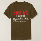 Gift For Bartender Santas Favorite Bartender  T-Shirt (Design vorne)