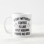Gift For Coffee Lover, A Day without Coffee Kaffeetasse (Links)