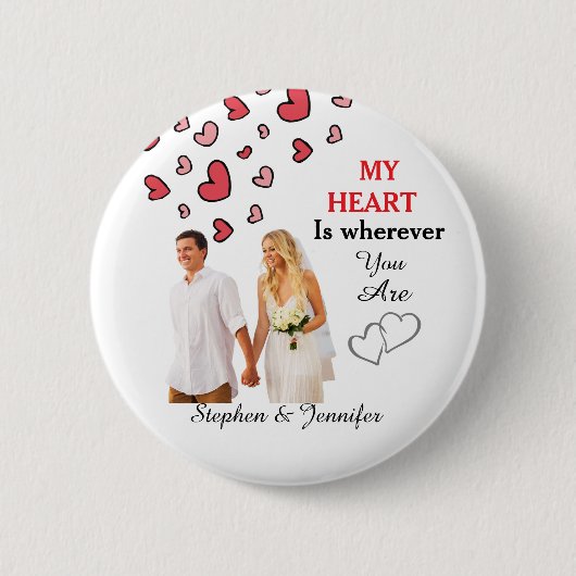 Gift For Couples Wedding personalized photo Button (Vorderseite)