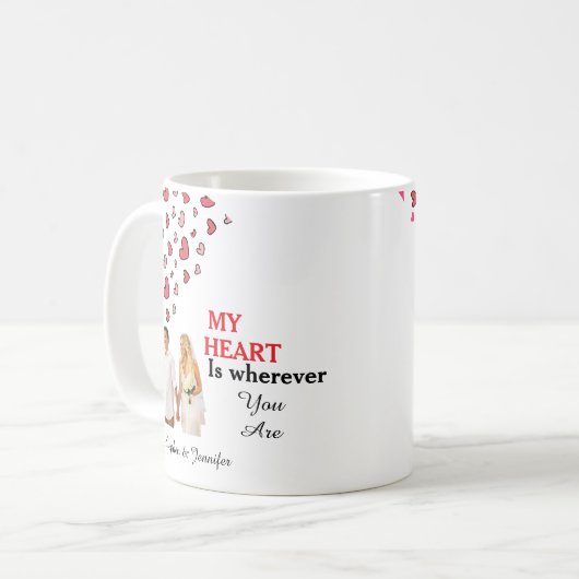 Gift For Couples Wedding personalized photo Kaffeetasse (Vorderseite Links)