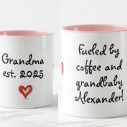 Gift For Grandma, Personalized with Name & Year   Tasse