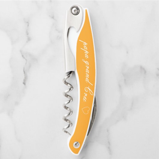 Gift for Grandpa with Orange Solid Personalized  Kellnermesser (Vorderseite)