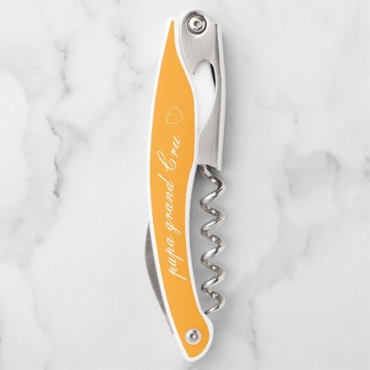 Gift for Grandpa with Orange Solid Personalized  Kellnermesser (Rückseite)