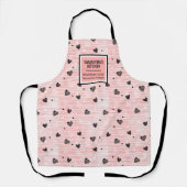 Gift for Her Pink Black Heart Love Valentine Apron Schürze (Vorderseite)