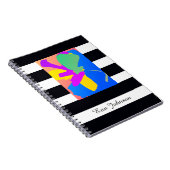 Gift For Him Modern Art Custom Name Chic B&W Notizblock (Rechte Seite)