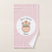 Gift For Mom,Best Mom Ever,Pink Checkered Badhandtuch Set (Handtuch)