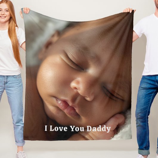 Gift for New Daddy Fleece Blanket Baby Photograph