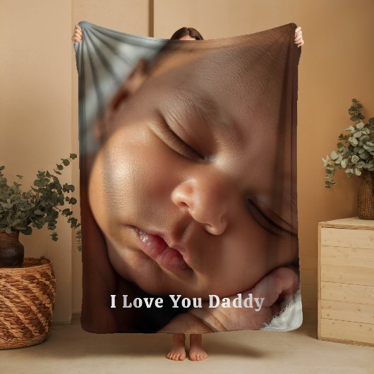 Gift for New Daddy Fleece Blanket Baby Photograph