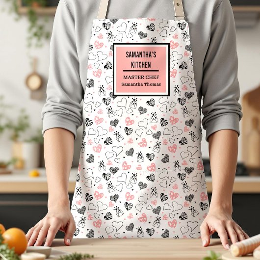 Gift for Wife Love Lettering Heart Sketch Apron Schürze
