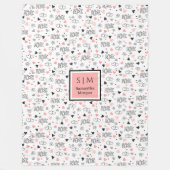 Gift for Wife Personalized Valentine Heart Blanket Fleecedecke (Vorderseite)