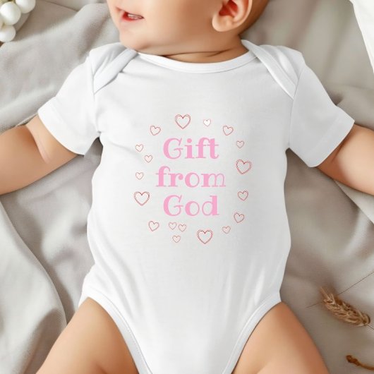 Gift From God, Religious Girl Baby Gift, Bapstism Baby Strampler
