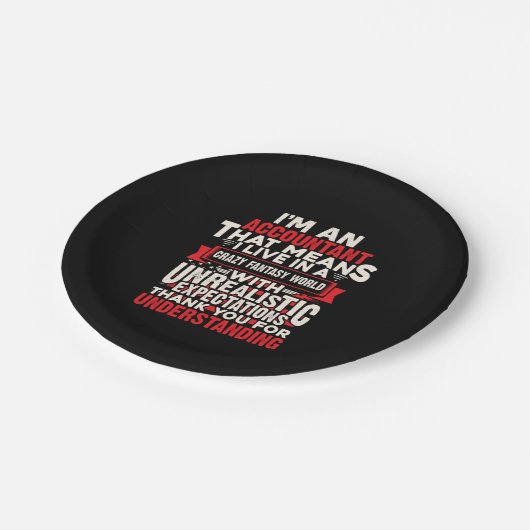 Gift für Buchhalter | Ich bin Buchhalter Pappteller (Schrägansicht)