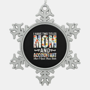 Gift für Buchhalter Mama und Rechnungsführer Schneeflocken Zinn-Ornament
