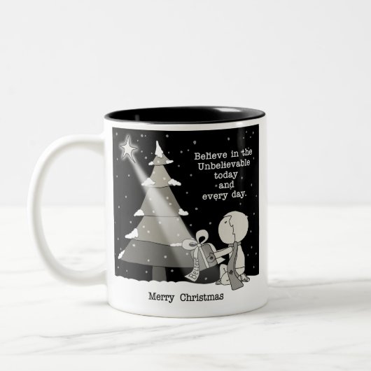 Gift Giver-Merry Weihnachten Zweifarbige Tasse (Links)