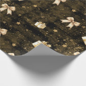 Gift goldene Glitzer Glitzern Sterne Packpapier (Ecke)