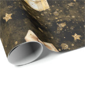 Gift goldene Glitzer Glitzern Sterne Packpapier (Rolleneckpunkt)