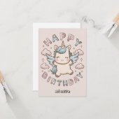 Gift Gruß Unicorn Geburtstag Karte (Vorderseite/Rückseite Beispiel)