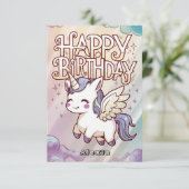 Gift Gruß Unicorn Geburtstag Karte (Stehend Vorderseite)