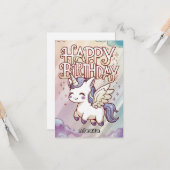 Gift Gruß Unicorn Geburtstag Karte (Vorderseite/Rückseite Beispiel)