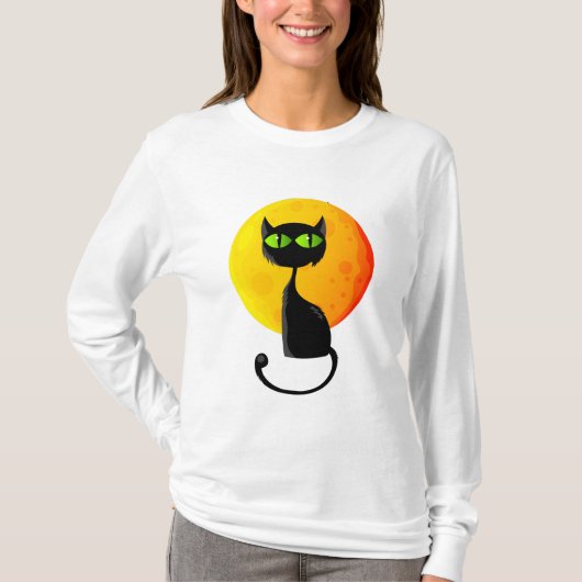 GIft Halloween Black Cat T - Shirt (Vorderseite)