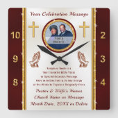 Gift Ideas for Pastor Anniversary or ANY Occasion Quadratische Wanduhr (Vorderseite)