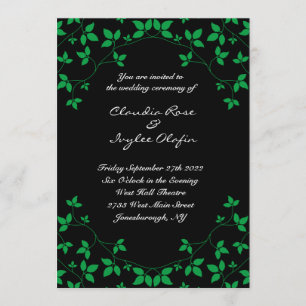 Gift Ivy Black & Green Gothic Einladung zur Hochze