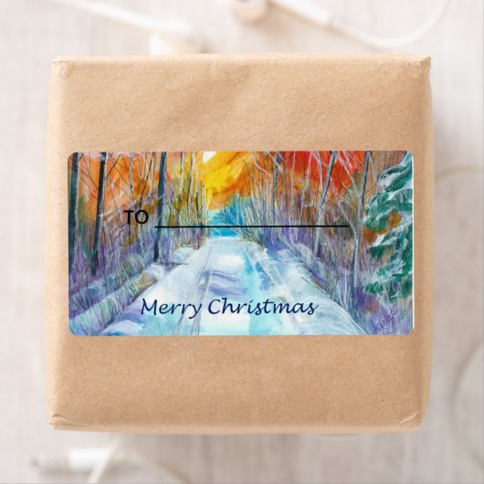 Gift Label Snowy Road (Insitu)