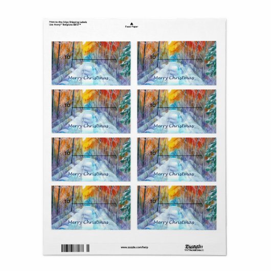 Gift Label Snowy Road (Vorne)