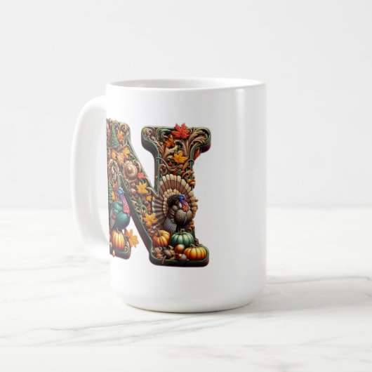 Gift Letter N Thanksgiving style  Kaffeetasse (Vorderseite Links)