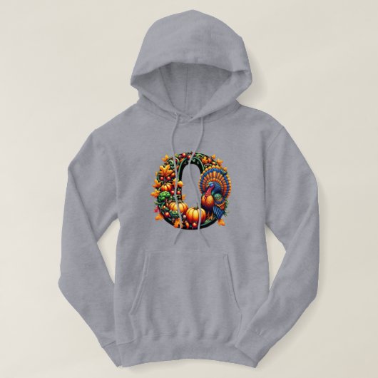 Gift letter o Thanksgiving style  Hoodie (Design vorne)
