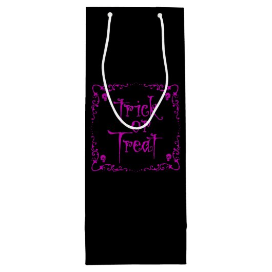 Gift Lila Trick oder Behandlung Geschenktüte Für Weinflaschen (Rückseite)