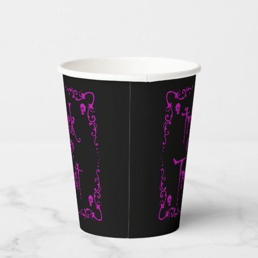 Gift Lila Trick oder Behandlung Pappbecher (Rechts)