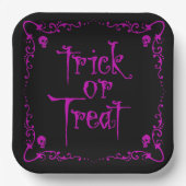 Gift Lila Trick oder Behandlung Pappteller (Vorderseite)