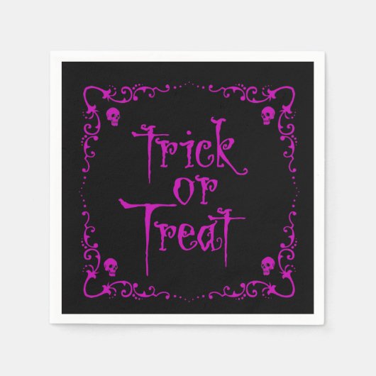 Gift Lila Trick oder Behandlung Serviette (Vorderseite)