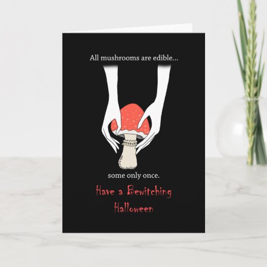 Gift Mushroom Creepy Witchy dunkles Halloween Karte (Vorderseite)