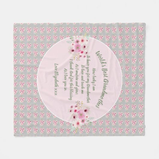 GIFT - Oma Gedichte von Großkindern - CUSTOM Fleecedecke (Vorderseite (Horizontal))