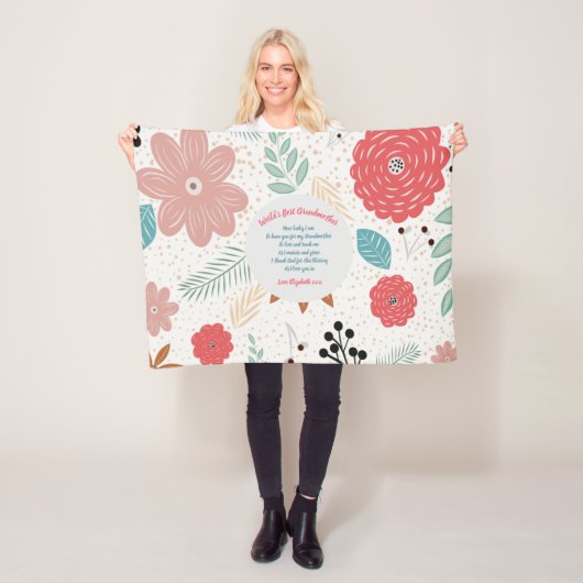 GIFT - Oma Gedichte von Großkindern - CUSTOM Fleecedecke (Beispiel)